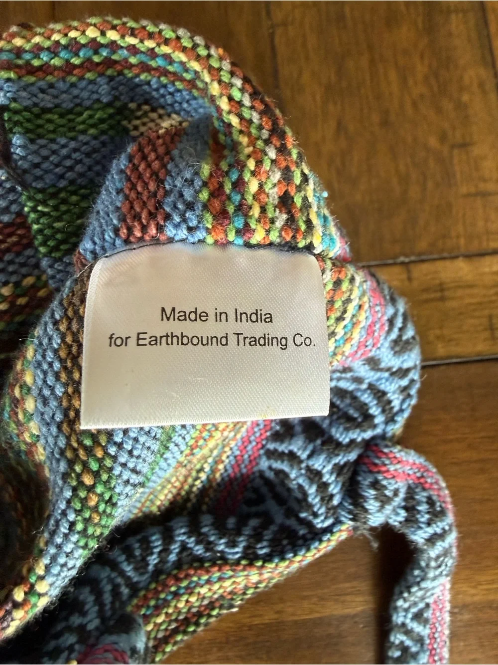 EARTHBOUND Multicolor Woven Hobo Bag with Blue Accents